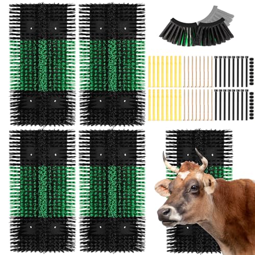 4pcs Upgraded XL Livestock Scratching Brush with 32 Screws – Large Cattle and Horse Grooming Brush, Itch Relief for Horses,Sheep, Goat, Cattle,Cow,and Pig,Suitable for farms and ranches - size: 4pcs