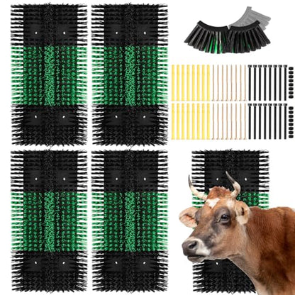 4pcs Upgraded XL Livestock Scratching Brush with 32 Screws – Large Cattle and Horse Grooming Brush, Itch Relief for Horses,Sheep, Goat, Cattle,Cow,and Pig,Suitable for farms and ranches - size: 4pcs