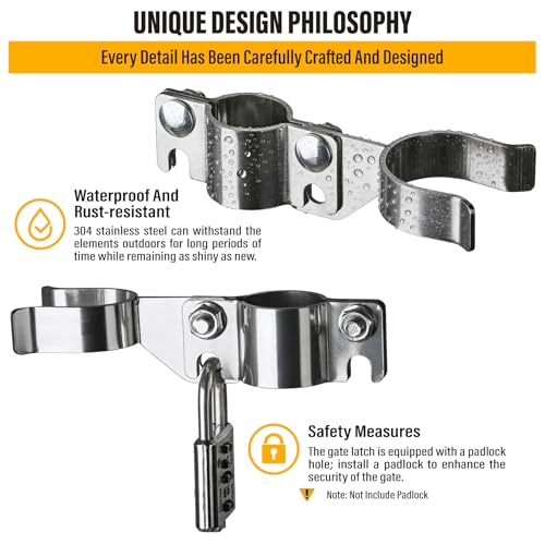 1-3/8" x 1-5/8" Chain Link Gate Latch Heavy Duty Stainless Steel Fence Gate Fork Latch Hardware with Padlock Hole 1pcs - color: 1-3/8"x1-5/8"