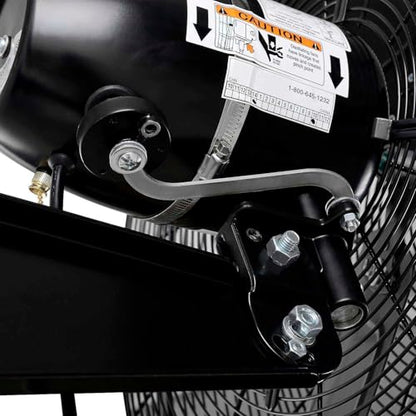 Global Industrial 24" Outdoor-Rated Oscillating Wall-Mount Fan, 2 Speeds, 7700 CFM, 3/10 HP, Black Powder Coat Finish, For Commercial & Industrial Use