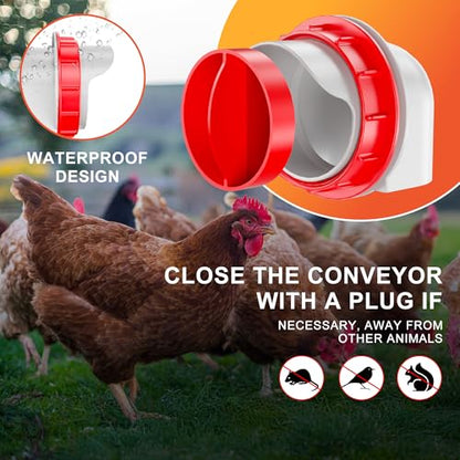 ZenxyHoC No Waste Chicken Feeders and Waterers - 8 Set with Water Nipples | for Buckets Barrels Bins Troughs No Waste Chicken Feeder - size: 8 Ports and 8 Nipples Standard