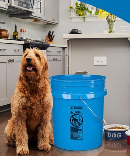 House Naturals 5 Gallon Plastic Blue Food Grade Made in USA Bucket Container with Air Tight Screw on Lid (Pack of 3) - color: Blue