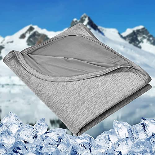 HOMFINE Cooling Blankets for Hot Sleepers - Summer Blanket Thin Lightweight Breathable Soft Double Side Enhanced Cooling for Bed Couch Sofa, Keep Cool for Night Sweats (Grey, 108 x 90 inches) - color: Grey, size: King (108"x90")