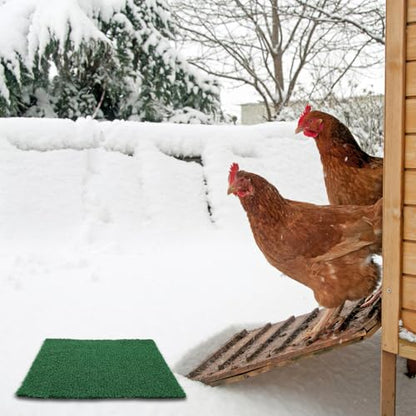 2pcs Washable Chicken Coop Bedding Reusable Nesting Pads for Laying Hens Artificial Grass Nesting Mat Cuttable Box Liners for Hen House