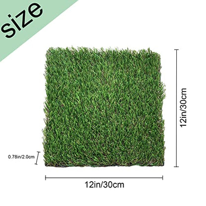 Chickens Nesting Box Pads 6 Pcs Washable Fake Turf Mats Grass Carpet Reusable Hens Nest Boxes Pad Chicken Coop Bedding for Laying Eggs (12 x 12 x 0.78 Inches) - color: 【Green】