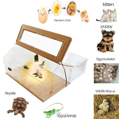Brooder Box for Chick 40-50,5-in-1 Chick Starter Kit,Includes Brooder Heat Lamp 2,Baby Chicken Box,Chicken Feeder,Waterer,Thermo-Hygrometer