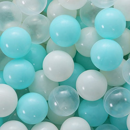 Colorful 100pcs Ball Pit Balls 2.2-inch Plastic Ocean Ball Crush Proof Stress Balls for Kids Pool Ball Playhouse Pit Accessories - color: 100 Balls-Light Blue
