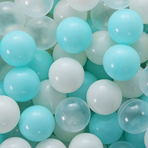 Colorful 100pcs Ball Pit Balls 2.2-inch Plastic Ocean Ball Crush Proof Stress Balls for Kids Pool Ball Playhouse Pit Accessories - color: 100 Balls-Light Blue