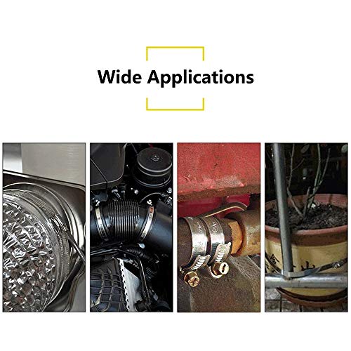 ZIPCCI Hose Clamp, 1-2 Inch Worm Gear Hose Clamps Stainless Steel for Fuel Line, Pipe, Radiator, Tube and Fuel Line, 27-51mm (16pack) - size: 27-51mm