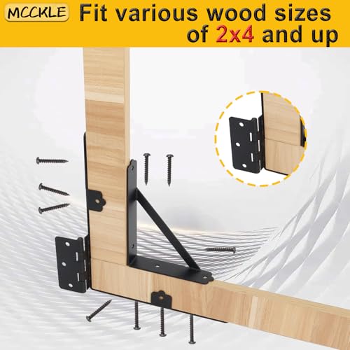 Anti Sag Fence Gate Kit Heavy Duty Gate Corner Brace Bracket, Gate Hardware Kit with Latch and Hinges for Wooden Fences, Driveway Gates, Shed Doors, Corral Gates, Wood Windows - style: 1 Set