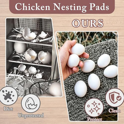 6 Pcs Chicken Nesting Pads for Chicken Coop 12"×12" Washable Chicken Nesting Box Pads for Chicken Coop Chicken Hen Box Laying Eggs