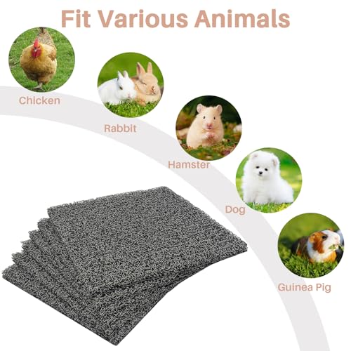6-Pack 12×12 Washable Chicken Nesting Pads, Reusable Plastic Nest Box Liners for Chicken Coop & Poultry Laying Mats