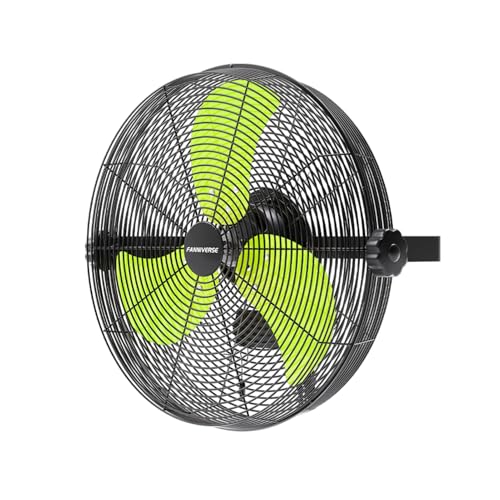 14 Inch Wall Fan Pro Series - Waterproof Motor High Velocity Wall Mount Fans for Commercial, Residential, Warehouse, Covered Patio, Shop, Garage, Barn 3 Speed 3000 CFM UL Safety Listed - color: Green, size: 14 Inch