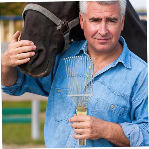 INOOMP 2pcs Horse Grooming Brush Heavy Duty Horse Hair Rake for Shedding Cattle and Sheep Easy to Clean and Comfortable Grip