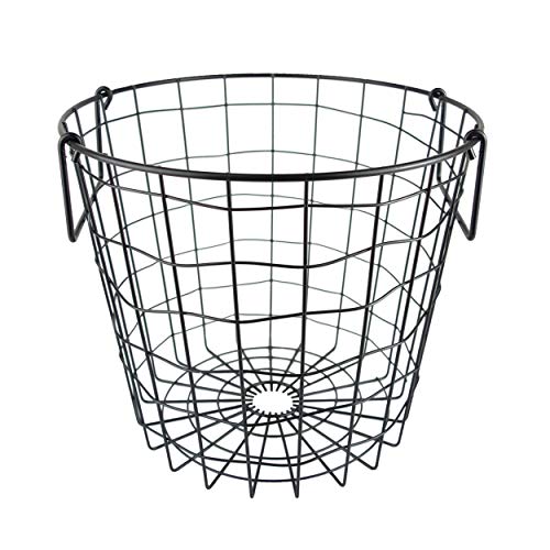 DII Metal Wire Mesh Stackable Utility Storage Bin, Small Round, 12x12x10", Black - color: Black, size: 12 x 12 x 10 inches
