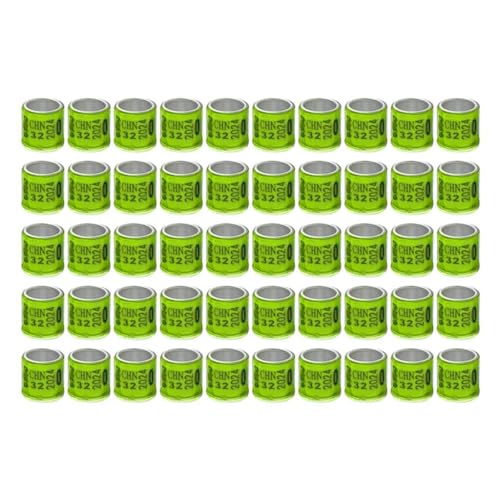 50 Pieces Pigeon Leg Rings Bird Aluminum Identification Clips Numbered Training Bands Reusable Suitable for Pigeon Flock