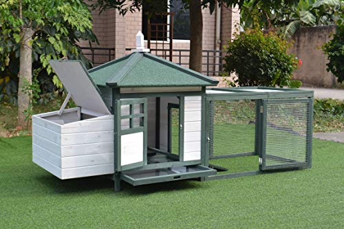 Raised Chicken Coop with Tray - Easy to Assemble Backyard Coop for Beginners - Great for Rabbits, Chickens, and Other Small Pets