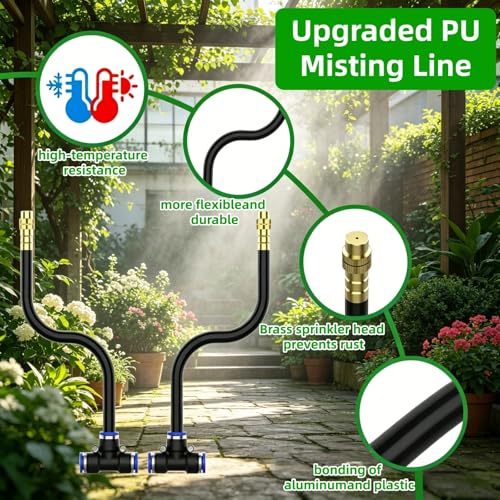 360° Adjustable Drip Irrigation System - 66FT Compatible 1/4" Irrigation System, Garden Watering Atomizing System with 20pcs Nozzles, Greenhouse Accessories for Yard, Lawn, Plants, Garden (66Ft) - size: 66Ft