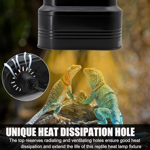 MECESOR Dual Reptile Lamp Fixture with Independent Switches, UVB & Basking Bulb Holder for Glass Terrarium Habitat - Reptile Light Fixture for Bearded Dragons,Turtles,Snakes & Lizards - style: Separate Switches