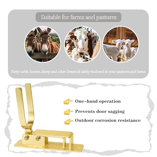 Heavy Duty Gate Latch, Metal Farm Gate Latch, Easy to Install, Suitable for Wooden, Metal, and Pipeline Fences on Ranches/Farms.