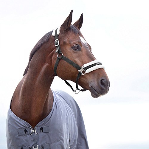 HORZE Howard Soft Fleece Padded Adjustable Polyester Horse Halter - Black - Pony - color: Black, size: Pony