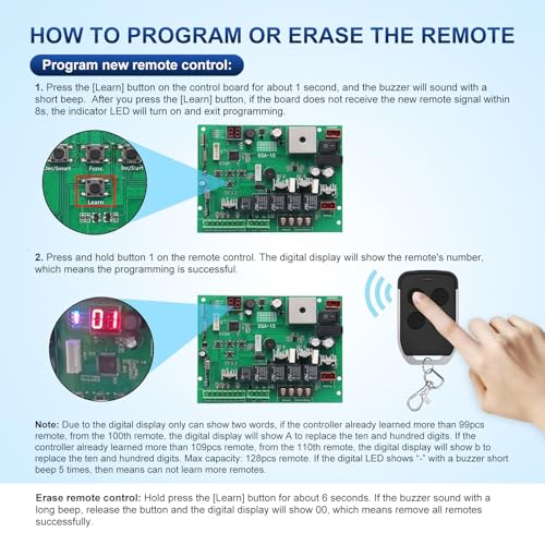 X X-HOUSE Gate Opener Remote Control Transmitter for X X-HOUSE & JUJIANG Automatic Swing Sliding Gate Openers with 100Ft Range, Replacement for JUJIANG Gate Opener Keychain Remote Security Kit - size: Gate Opener Remote Control