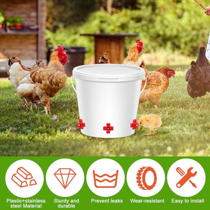 12 Pcs Chicken Water Nipples,Automatic Poultry Nipple Waterer with Drill Bits, Non Leak Waterer Kit for Chicken Coop Outdoor