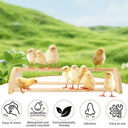 Chicken Perch with Mirror Roosting Bar for Baby Chicks Chick Jungle Gym Roosting Bar Strong Wooden Baby Chick Perches