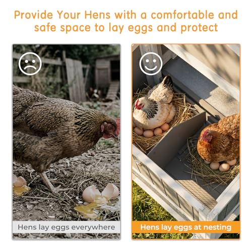 Chicken Coop with Run, Weatherproof Mobile Chicken Tractor Hen House with Wheels, Nesting Box, Roosting Bars, Pull-Out Tray, Asphalt Waterproof Roof & Fun Swing for Chickens Quails Gray - color: Grey