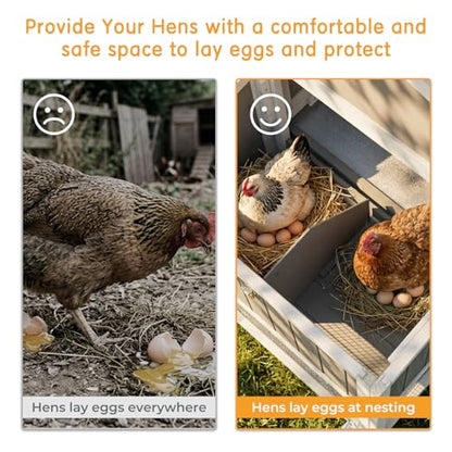 Chicken Coop with Run, Weatherproof Mobile Chicken Tractor Hen House with Wheels, Nesting Box, Roosting Bars, Pull-Out Tray, Asphalt Waterproof Roof & Fun Swing for Chickens Quails Gray - color: Grey