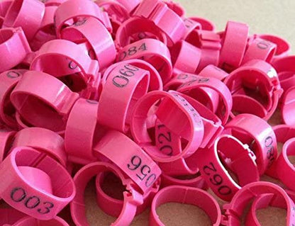 F-P 18mm Laser Plastic Numbered 001-100 Chicken Leg Bands Duck Chicken Goose Rings (Random) (Random) - color: RANDOM