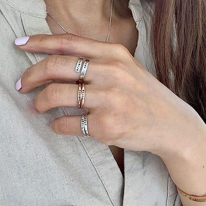 By Hannah Design Teeny Tiny Stacking Sterling Silver Ring Personalized Ring