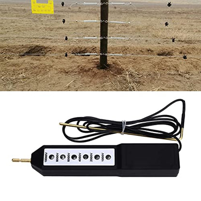Electric Fence Tester, 10KV Digital Fence Fault Voltage Meter with 6pcs Light, Portable Electric Fence Testing Tool for Farm