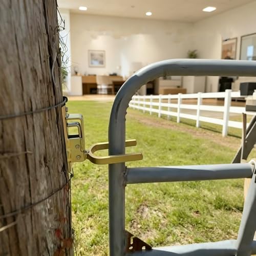 Instant Locking Gate Latch Heavy-Duty One-Hand Gate Latch with Screwdriver and 4 Screws for Farm, Ranch & Backyard Door, Automatic Spring Lock, Rust-Resistant Steel, Easy Install (New Model 2 Pcs) - color: New model 2 Pcs