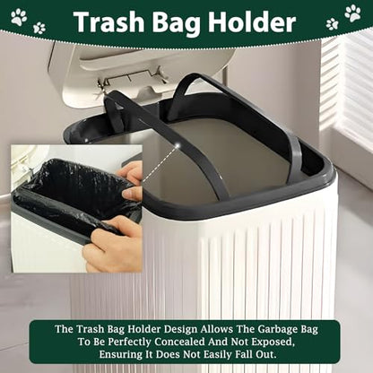 Dog Poop Trash Can Outside, 5L/1.3 Gal Pet Poop Bucket with Lid, Foot Pedal, Dog Waste Container with 40 Bags, Lid Soft Close for Pet, White - size: 5L White Trash Can