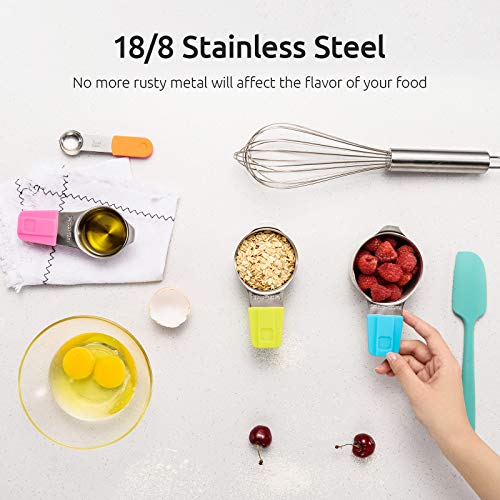 Measuring Cups, U-Taste Magnetic Measuring Cups and Spoons Set of 13 in 18/8 Stainless Steel: 7 Measuring Cups and 5 Measuring Spoons with 1 Professional Magnetic Measurement Conversion Chart - size: (03) Cup&Spoon Set of 13 (Magnetic Handle)