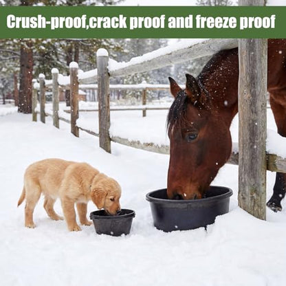 Sadnyy 4 Pcs Rubber Feed Pan 1 Quart/0.25 Gallon and 4 Quart/1 Gallon Utility Horse Feed Bucket Chicken Dust Bath Tub Livestock Water Trough Bowl for Chickens Ducks Goats Dogs Pigs Farm Small Animal - size: 1 Quart/0.25 Gallon and 4 Quart/1 Gallon