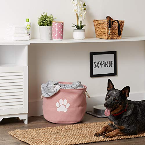 Bone Dry Pet Storage Collection Collapsible Bin, Rose, Medium Round - color: Rose, size: Medium Round