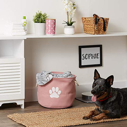 Bone Dry Pet Storage Collection Collapsible Bin, Rose, Medium Round - color: Rose, size: Medium Round