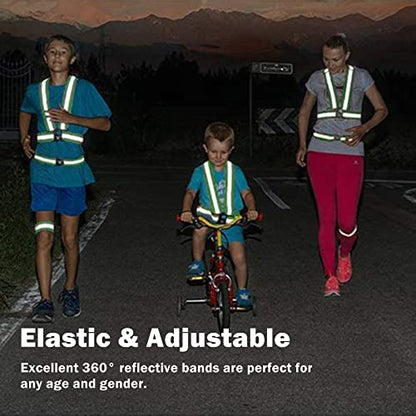 Reflective Vest, High Visibility Safety Vest Straps Reflective Gear for Night Running Walking Cycling for Men Women Kids - color: Black+red