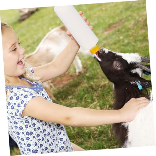2sets Calf and Lamb Milk Feeding Bottles Durable Containers for Small Animal Nursing for Daily Farm Use with Replacement Nipples - size: 25.00X6.20X6.20CM