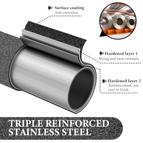 Floor Scraper Long Handle Heavy Duty, 31-61“ Long Handle Blade Scraper Tool with 10PCS Extra Blades 4 Inch stainless steel efficiently and quickly kitchen stickers windows cleaning. (61 inch)