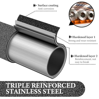 Floor Scraper Long Handle Heavy Duty, 31-61“ Long Handle Blade Scraper Tool with 10PCS Extra Blades 4 Inch stainless steel efficiently and quickly kitchen stickers windows cleaning. (61 inch)