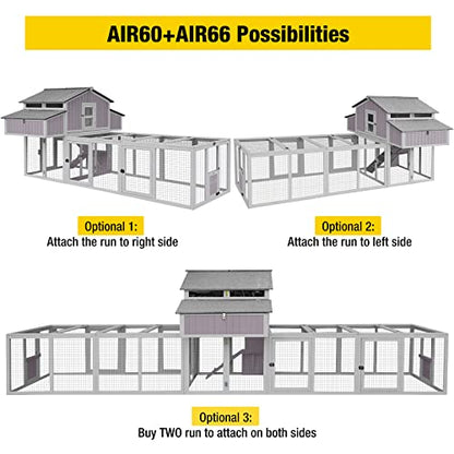 Aivituvin Chicken Coop Run Extension Rabbit Enclosure Outdoor Duck Playpen 20.73 ft² - color: Light grey, size: 79"L x 37.8"W x 20.73"H