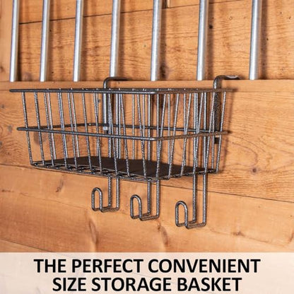 EASY-UP Pro Series Stall Basket & Tack Rack | Convenient Organizational Solution for Equestrian Equipment | Ideal for Show & Home, Holds Essential Horse Items