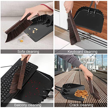 Heavy-Duty Metal Dust Pan-10”Wide Handheld Angled Dustpan with Grip Handle | Stainless Steel Dust Pan with Handle,Precision Edge for Small Debris,Black Hanging Dustpan for Home,Fireplace Ash,Wood Stove - size: dustpan 11.8inches