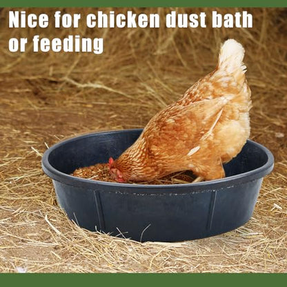 Sadnyy 5 Pcs Rubber Feed Pan 12 Quart/ 3 Gallon Utility Horse Feed Bucket Rubber Bowl Chicken Dust Bath Container Horse Feeder for Goats Livestock Animal Feeding Cats Dogs Pigs - size: 12 Quart/ 3 Gallon