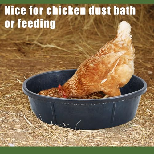 Sadnyy 8 Pcs Rubber Feed Pan 12 Quart/ 3 Gallon Utility Horse Feed Bucket Rubber Bowl Chicken Dust Bath Container Horse Feeder for Goats Livestock Animal Feeding Cats Dogs Pigs - size: 12 Quart/ 3 Gallon