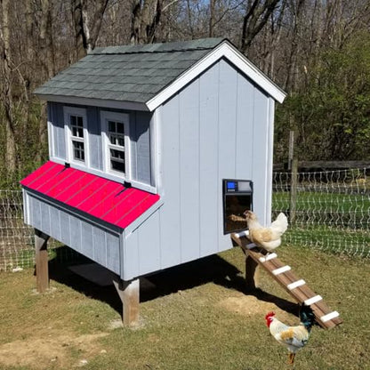 SolarGuard Automatic Chicken Coop Door – Aluminum Alloy Solar-Powered Door with LCD Display, Weatherproof Design, Anti-Pinch Safety, 4 Operation Modes, and Battery Backup for Hens, Ducks, Poultry