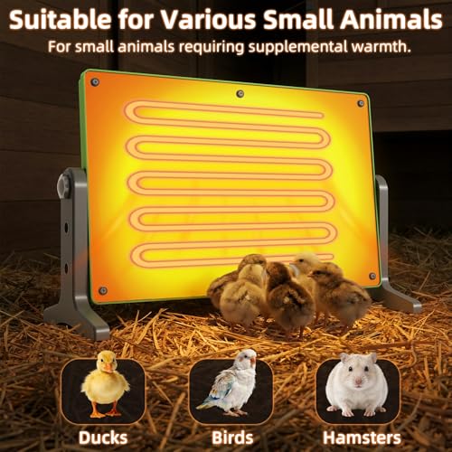 Fuzzy Bird Chick Brooder (12''*8'') Brooder Heater for Chicks Ducks and Birds Incubation Heating Keep Chicks Warm Newly Upgraded Temperature Adjustable Height Adjustable Chick Heating Plate - Green